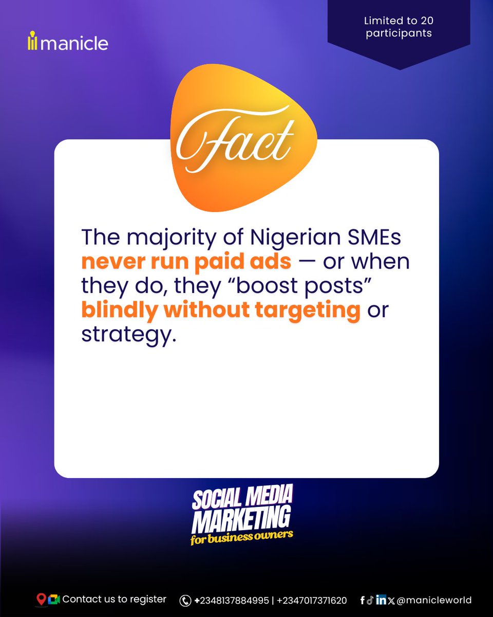 Manicleworld's tweet photo. This and more will you get know about if only you take the bold step to register today. Class is in few days. 

#socialmediamarketingclass  #manicle #november1st https://t.co/LWblv69CSM