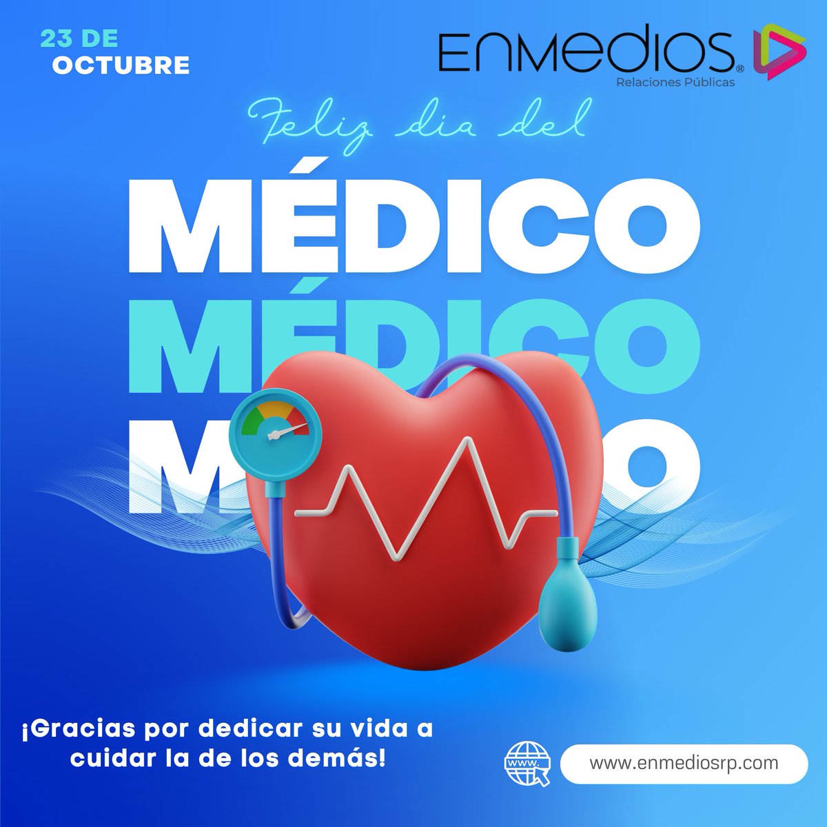 Feliz Día del #Médico a quienes con su dedicación y pasión mantienen viva la esperanza y la salud. ¡Gracias por su invaluable labor! 
#DíaDelMédico #Salud #EnmediosRP