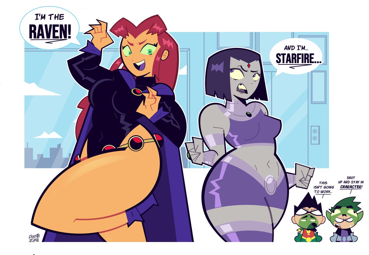 Starfire and Raven swap outfits!⭐️🐦‍⬛