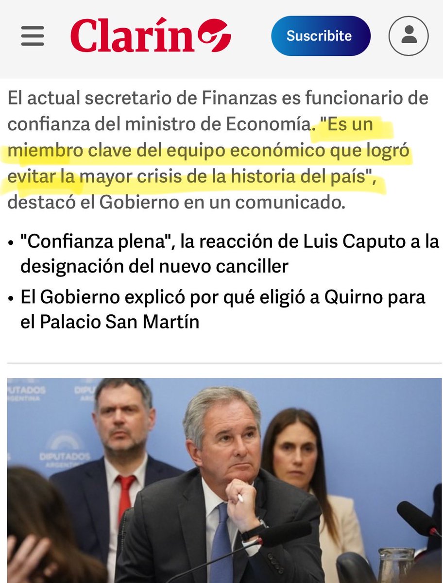 Dice el gobierno de <a href="/JMilei/">Javier Milei</a> que el nuevo Canciller evitó la mayor crisis de la historia argentina. No se conoce un elogio más incomprobable, en toda la historia argentina.