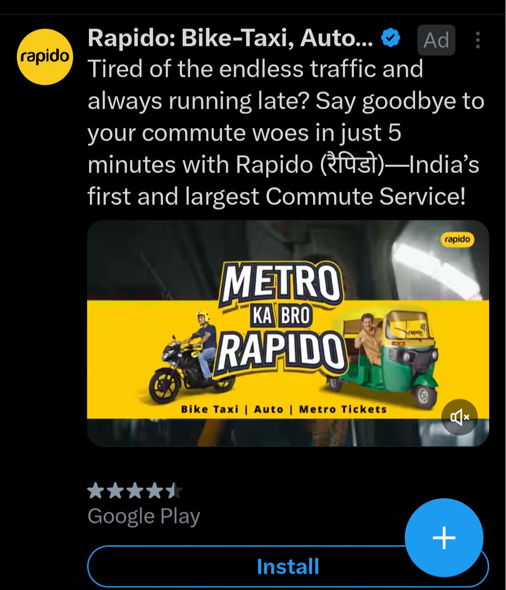 anildilli007's tweet image. रैपिड वालों, जिन डिवाइस में तुम्हारा ऐप इंस्टॉल हैं, उन्हें अपना विज्ञापन क्यों दिखाते हो? विज्ञापन कंपनी को बोलो। हम लोगों का दिया हुआ पैसा बर्बाद कर रहा।
#Rapido