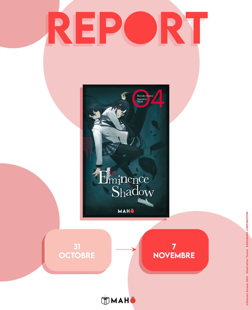 [REPORT]

Suite à un problème de livraison chez notre distributeur, The Eminence in Shadow T.04 est reporté au 7 novembre.

Merci de votre compréhension 🙏🔥