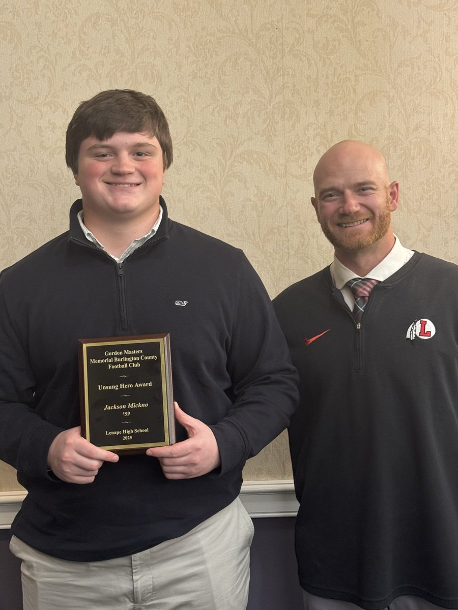 Proud to recognize Junior Center <a href="/jacksonmickno/">Jackson Mickno</a> as our <a href="/gordonmasters/">GordonMasters BCFC</a> Unsung Hero of Lenape Football!! Outstanding young man and great player!! 

#RollTribe