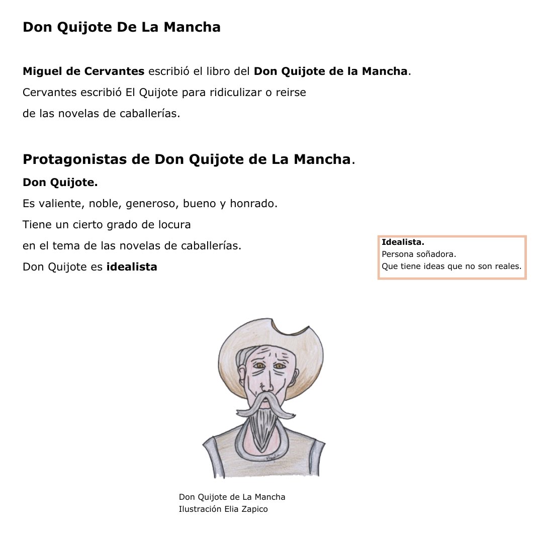 EliaZapico's tweet image. ¿Sabéis que existen varias versiones de Don Quijote de La Mancha en lectura fácil?
De ellas hablo en mis formaciones. 😉
#lecturafácil
#adaptacióndematerialeducativo
#Literatura
#3ESO
#claustrovirtual
