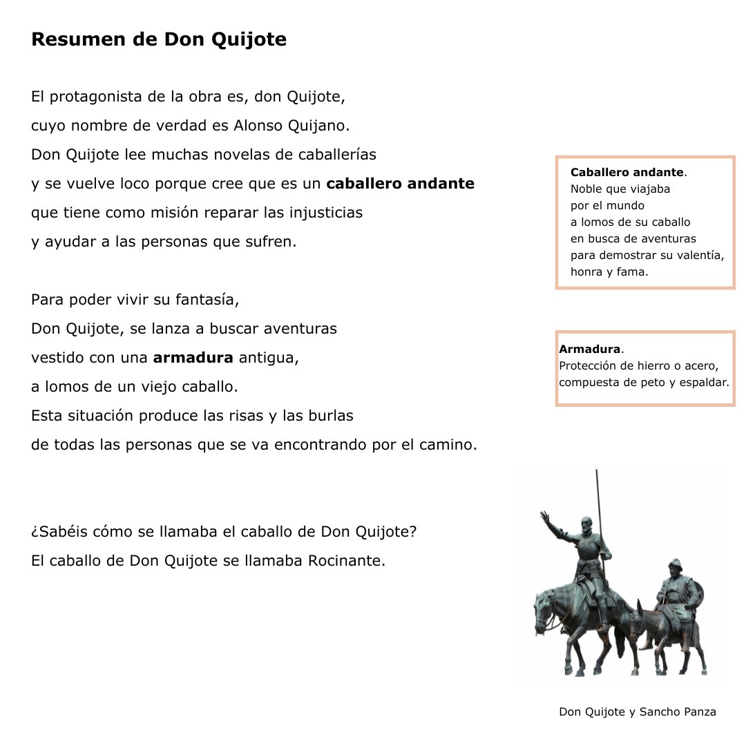 EliaZapico's tweet image. ¿Sabéis que existen varias versiones de Don Quijote de La Mancha en lectura fácil?
De ellas hablo en mis formaciones. 😉
#lecturafácil
#adaptacióndematerialeducativo
#Literatura
#3ESO
#claustrovirtual