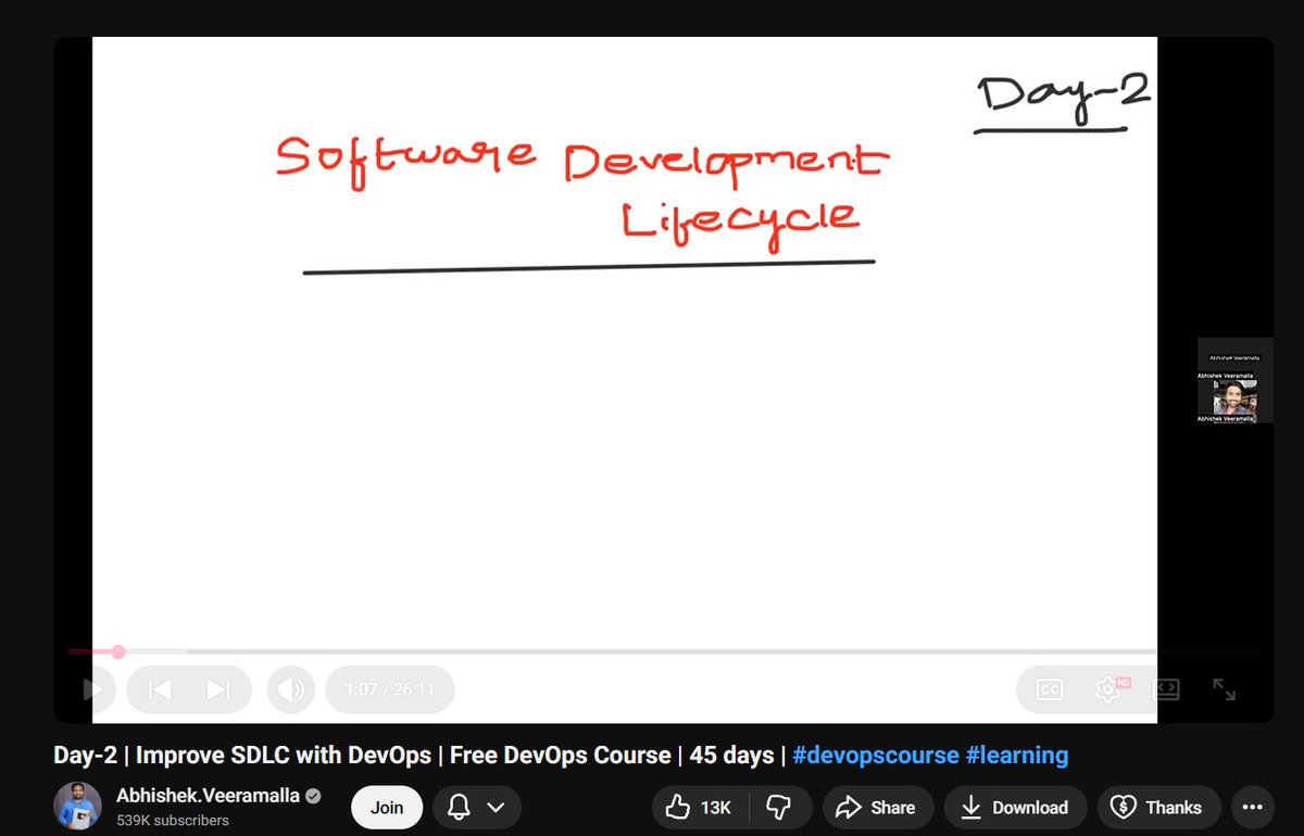 itspartha_'s tweet image. Day 2/45: DevOps Journey 🚀
→ Why DevOps?
→ SDLC basics
→ Planning, Defining, Designing, Building, Testing, Deploying
→ Advantages of DevOps
YouTube :
youtu.be/jRqBIpcgO4g?li…
#DevOps #LearningJourney #BackendDev