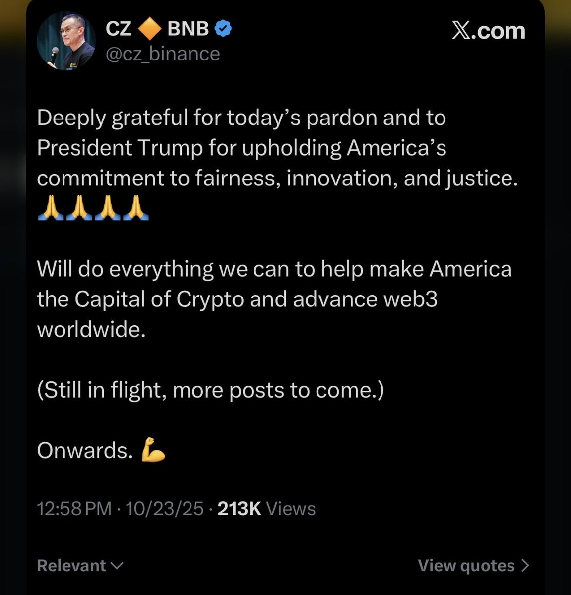 CZ Binance pardoned 🫡 
-Coinbase + the liquidation they caused
-Paradigm + their paid art gobbler monad shills 
-Solana + their bloody SBF/FTX hands
-HYPERLIQUID
-Laura Loomer 

Are all in shambles

BINANCE WILL COME TO THE USA

Aster coded.