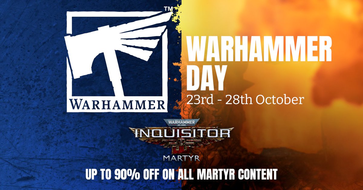 The great annual celebration Warhammer Day has officially started!
All of our Warhammer 40,000 titles are on sale on Steam until October 28

Read more:
neocoregames.com/en/community/h…