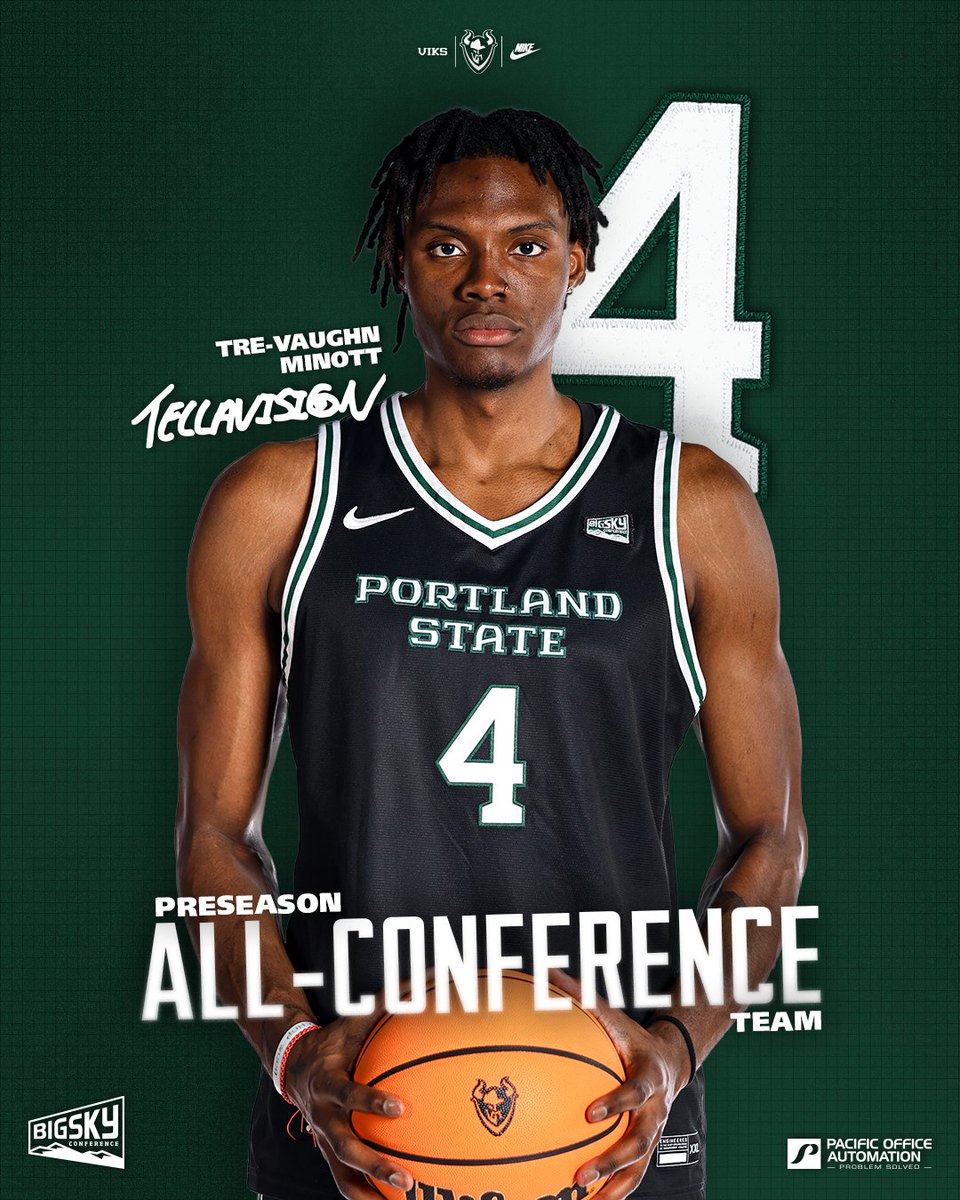 Tre-Vaughn Minott 6-10 C Preseason All-Big Sky Conference #GoViks