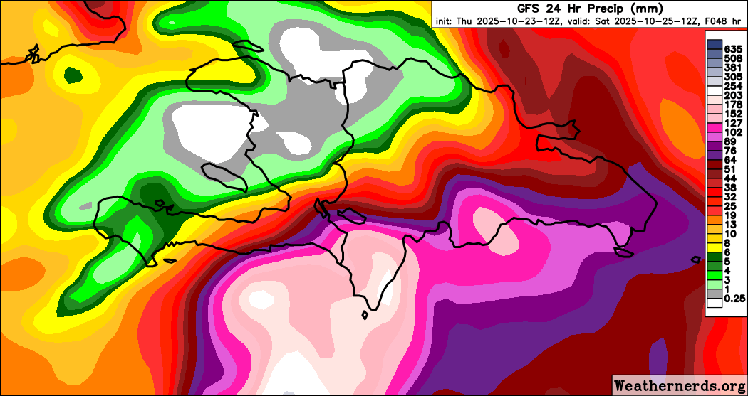 🚨 ACUMULADOS DE LLUVIAS MUY PELIGROSAS
🚨ATENTO A LA RECOMENDACIONES DEL COE
EL modelo meteorológico GFS se ha actualizado, y sigue consistente en los acumulados de lluvias, que estarán mas intensos a partir de hoy hasta el lunes
⚠️La población Dominicana, principalmente en la