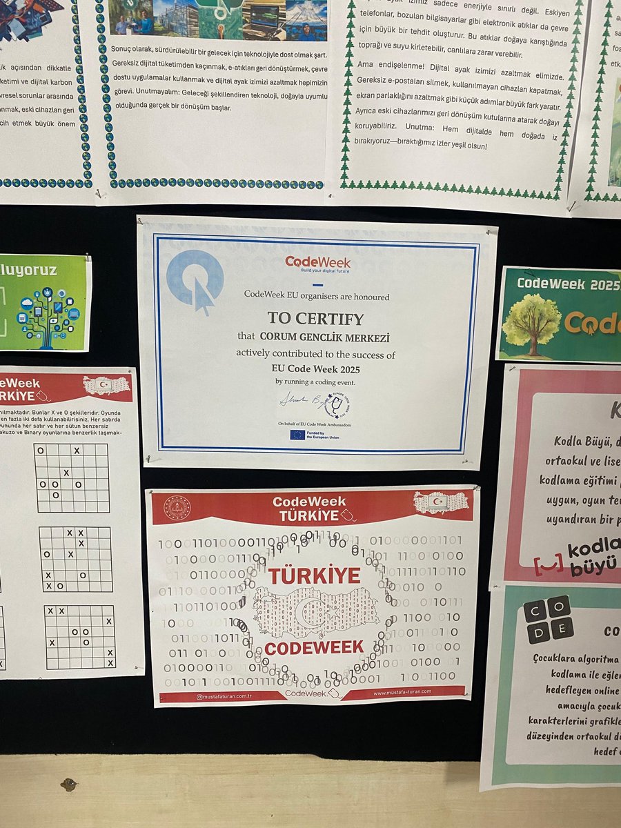 GSB_CorumGM's tweet image. 💻 Kodla, üret, geleceği şekillendir!
Avrupa Kod Haftası’nda biz de Çorum Gençlik Merkezi olarak bu heyecana ortak oluyoruz! 🚀
#CodeWeek #ÇorumGençlikMerkezi #Kodlama #GençlikKodluyor