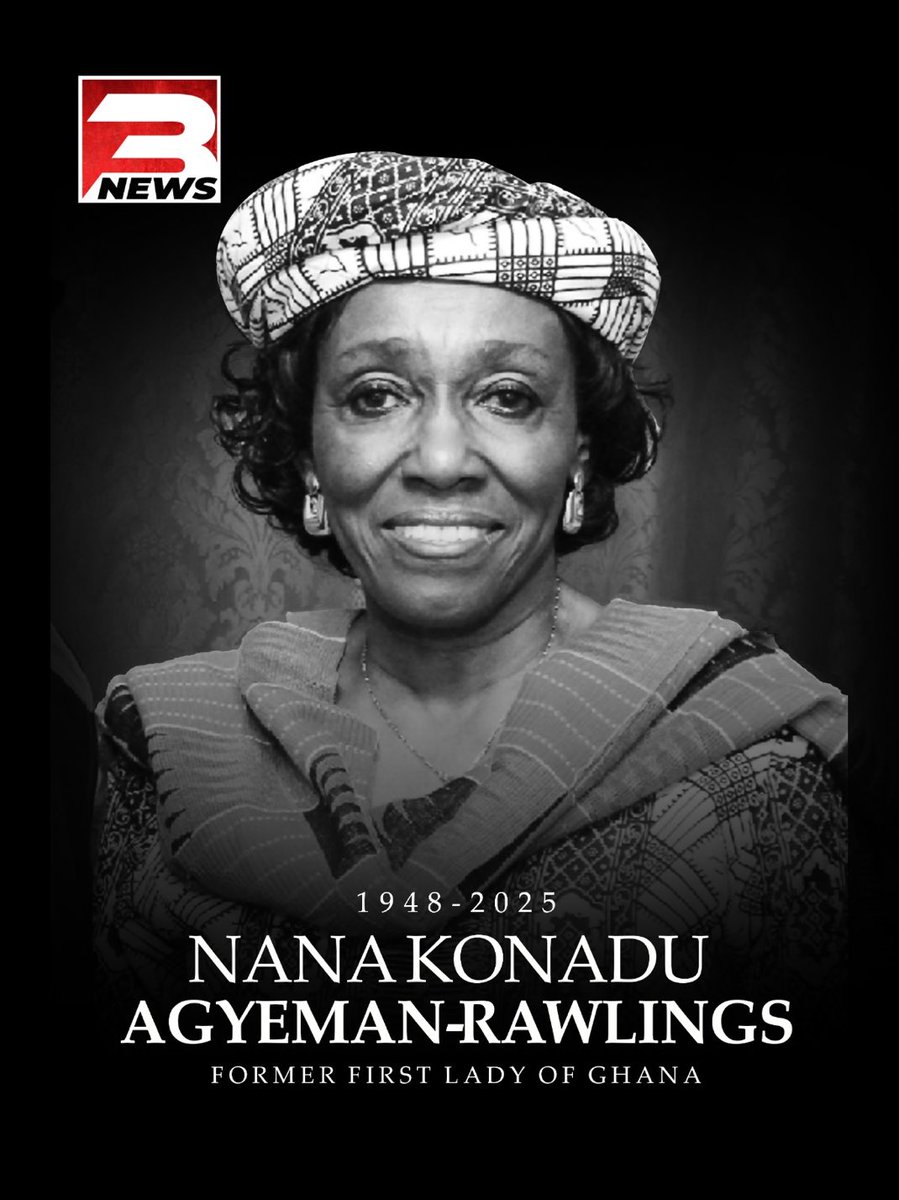 Her quiet strength and graceful presence inspired deep respect and comfort to all around her. 
A remarkable First Lady whose legacy will endure. 
May her soul rest in perfect peace.
#NanaKonaduAgyemanRawlings