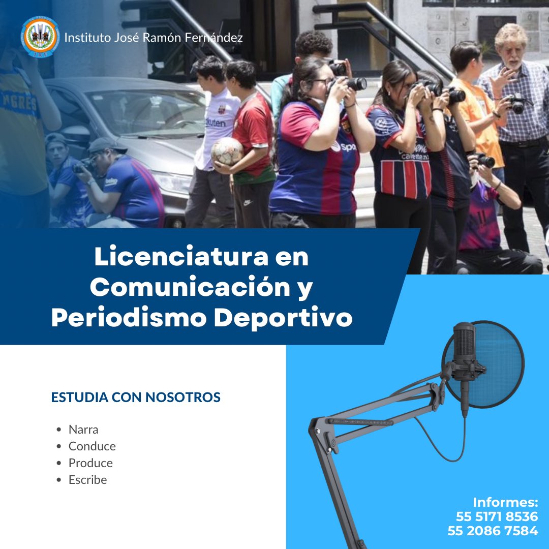 ¿Te gustaría vivir la experiencia del Periodismo Deportivo al máximo? ¡Aún estás a tiempo! Nosotros somos lo únicos que podemos hacer ese sueño realidad. 

¡Ven e inscríbete a nuestra licenciatura! ¡Comenzamos en enero!

Informes aquí: 📞 55 5171 8536 📱55 2086 7584