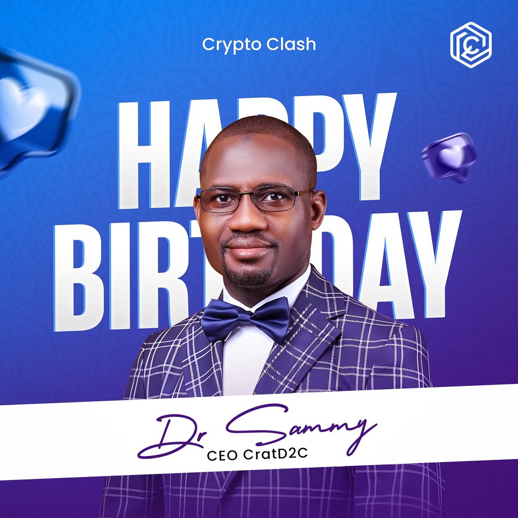 Happy Birthday, Dr. Sammy! 🎉 Today, we celebrate a leader whose vision and  dedication continue to inspire innovation and excellence across the  blockchain and fintech ecosystem. On behalf of the entire Crypto