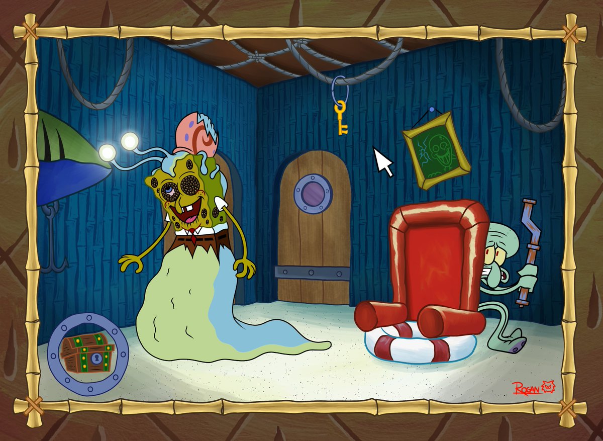 Spongebob point and click horror concept...in color!