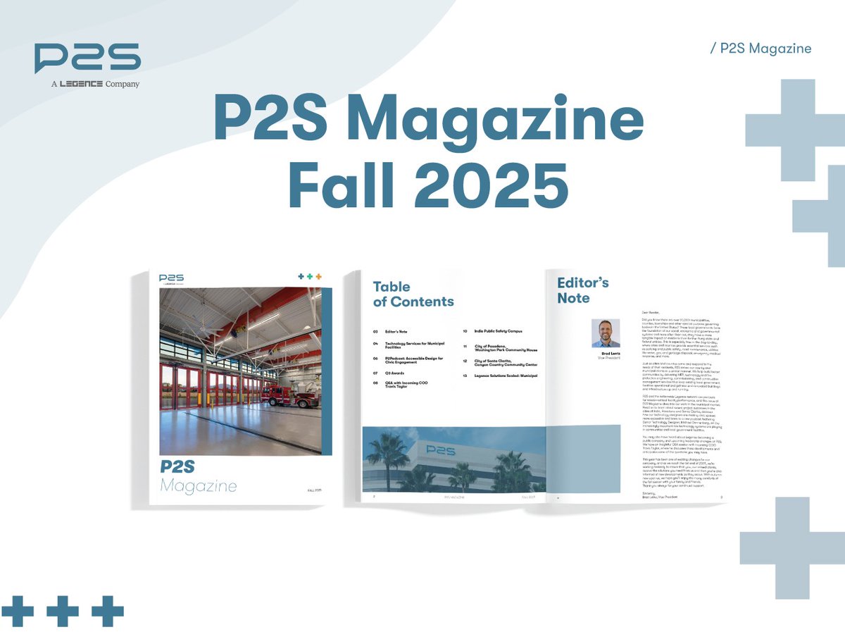 The latest issue of the P2S magazine is here! Explore project wins, tech innovation in civic spaces, and a Q&amp;A with incoming COO Travis Taylor.
Read now: bit.ly/4o5fRMx