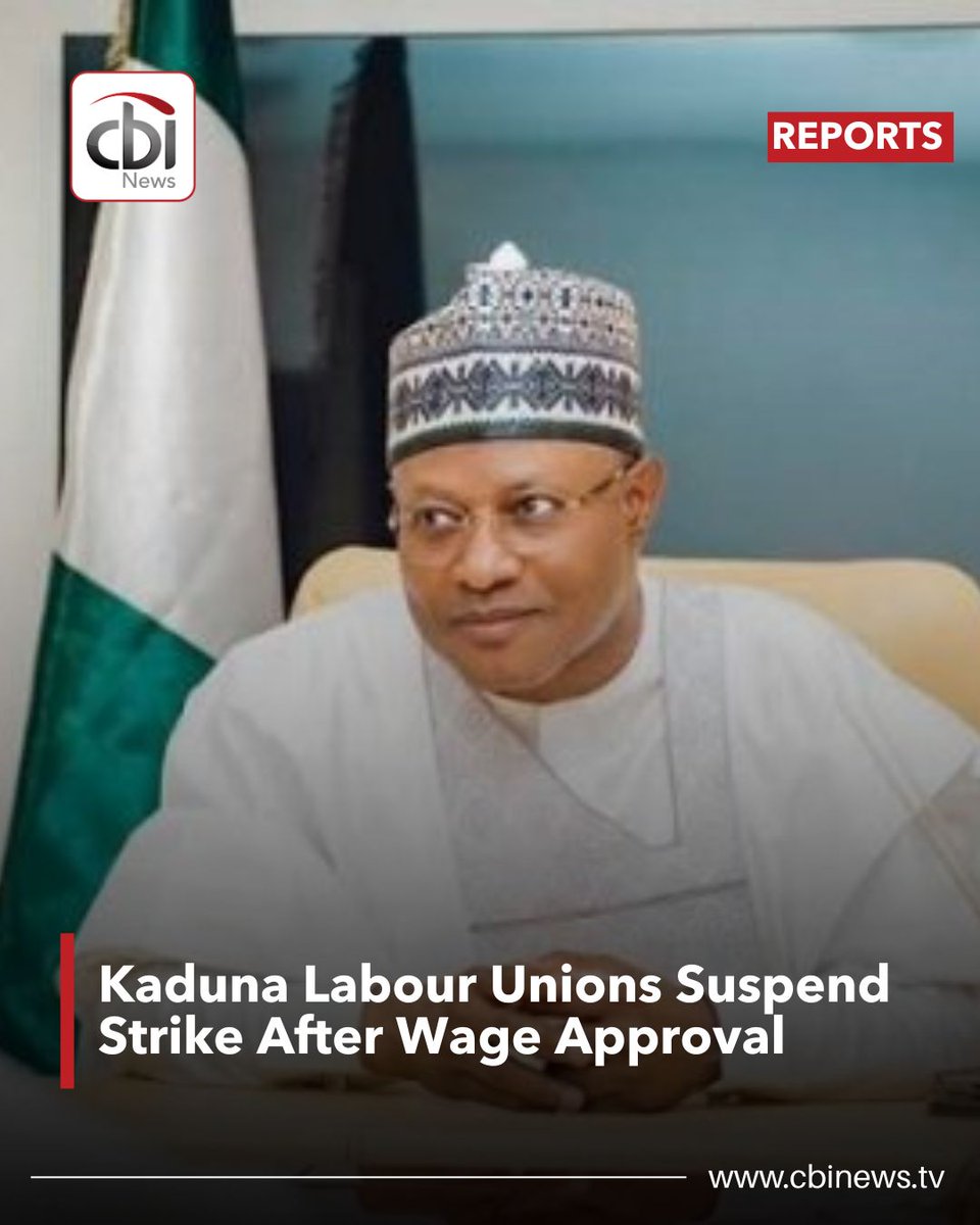 cbinewstv's tweet image. Kaduna’s NULGE, NUT &amp;amp; MHWUN have suspended their warning strike after Gov. Uba Sani approved the new national minimum wage &amp;amp; pay adjustments for LG workers.

Unions praise his empathy, reforms in education &amp;amp; healthcare. 

#CBINewsTV #Kaduna #MinimumWage #WorkersWelfare