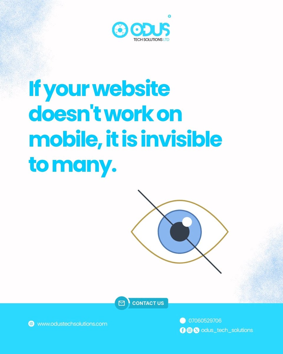 odus_tech_s's tweet image. A lot of people do not even check if their website works very well on mobile or not.
If your website is not visible to people, then you are missing out.
#website #weboptimization