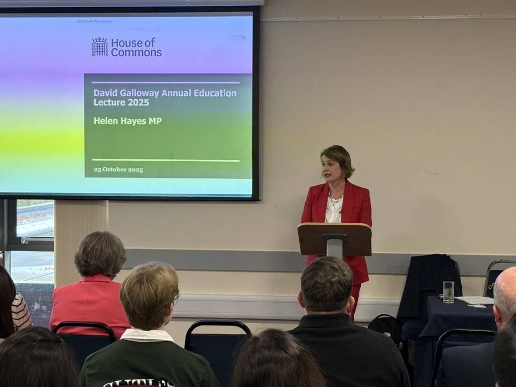 helenhayes_'s tweet image. It was an honour to give the inaugural David Galloway Annual Education Lecture at the University of Durham School of Education &amp;amp; to meet members of Professor Galloway’s family today.

My lecture was on reform of the SEND system and the Education Select Committee’s recent report.