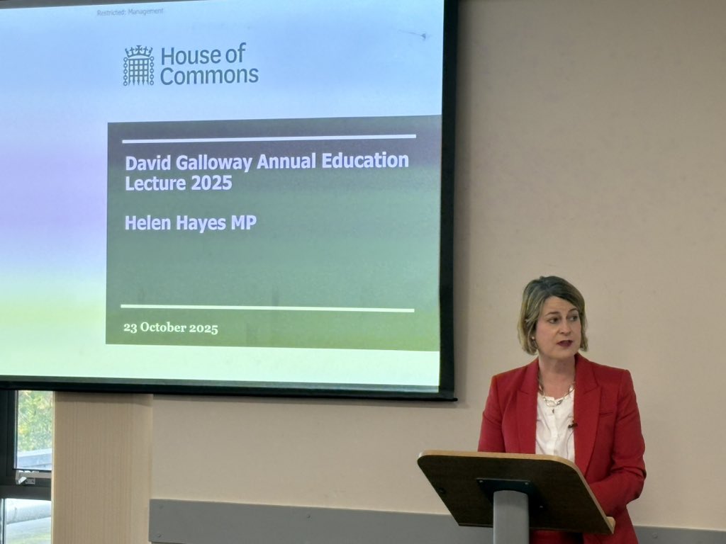 helenhayes_'s tweet image. It was an honour to give the inaugural David Galloway Annual Education Lecture at the University of Durham School of Education &amp;amp; to meet members of Professor Galloway’s family today.

My lecture was on reform of the SEND system and the Education Select Committee’s recent report.