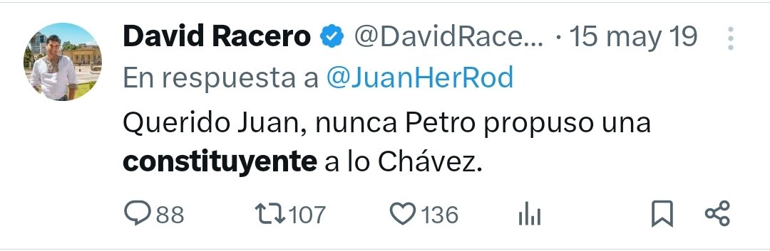 Querido David, Petro acaba de proponer una constituyente a lo Chávez.