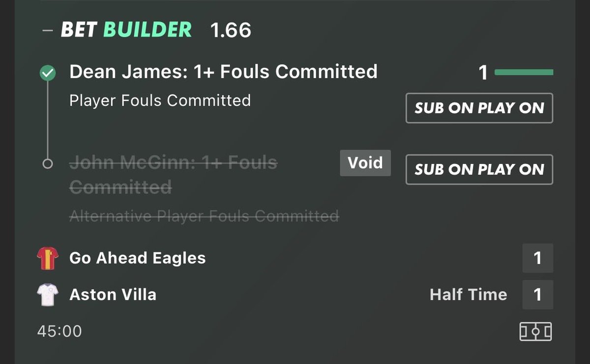 TheOddsDecoder's tweet image. Returned slightly less than planned with McGinn not starting, but James was always committing 1+ foul this evening.
Members take the low odds & move on to Forest 🌳 v Porto 🐉