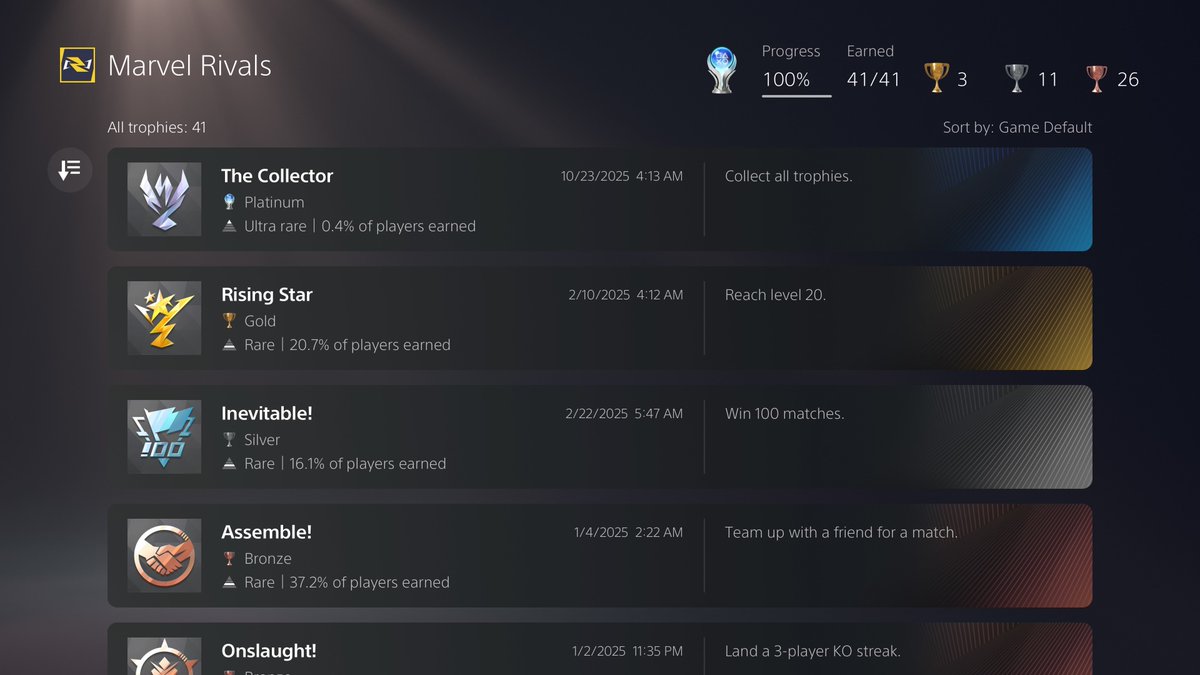 I never imagined I’d get this hooked on a game… Over 600 hours in and it still feels fresh! Proud to say I earned the platinum 🤩🏆 

Who’s your main? Mine is God of Mischief and the King of Asgard 😆 

#MarvelRivals #PlatinumTrophy