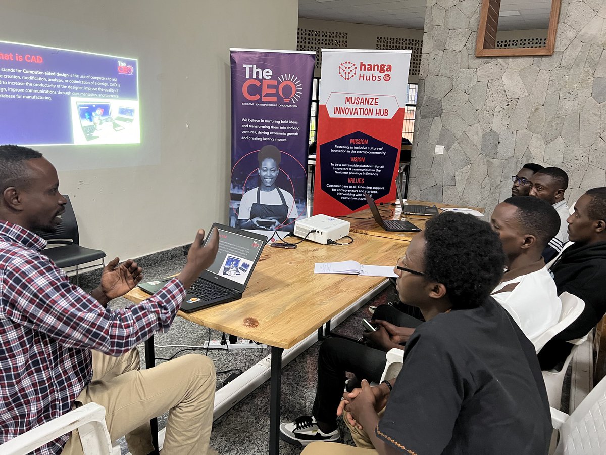 Theceorw's tweet photo. Great energy today at the  @HubMusanze .The  tech entrepreneurs had insightful one-on-one sessions with our experts. Focusing on both software &amp; hardware solutions.
@JicainRwanda @RISARwanda @HangaHubs https://t.co/DfkTVrCRrc