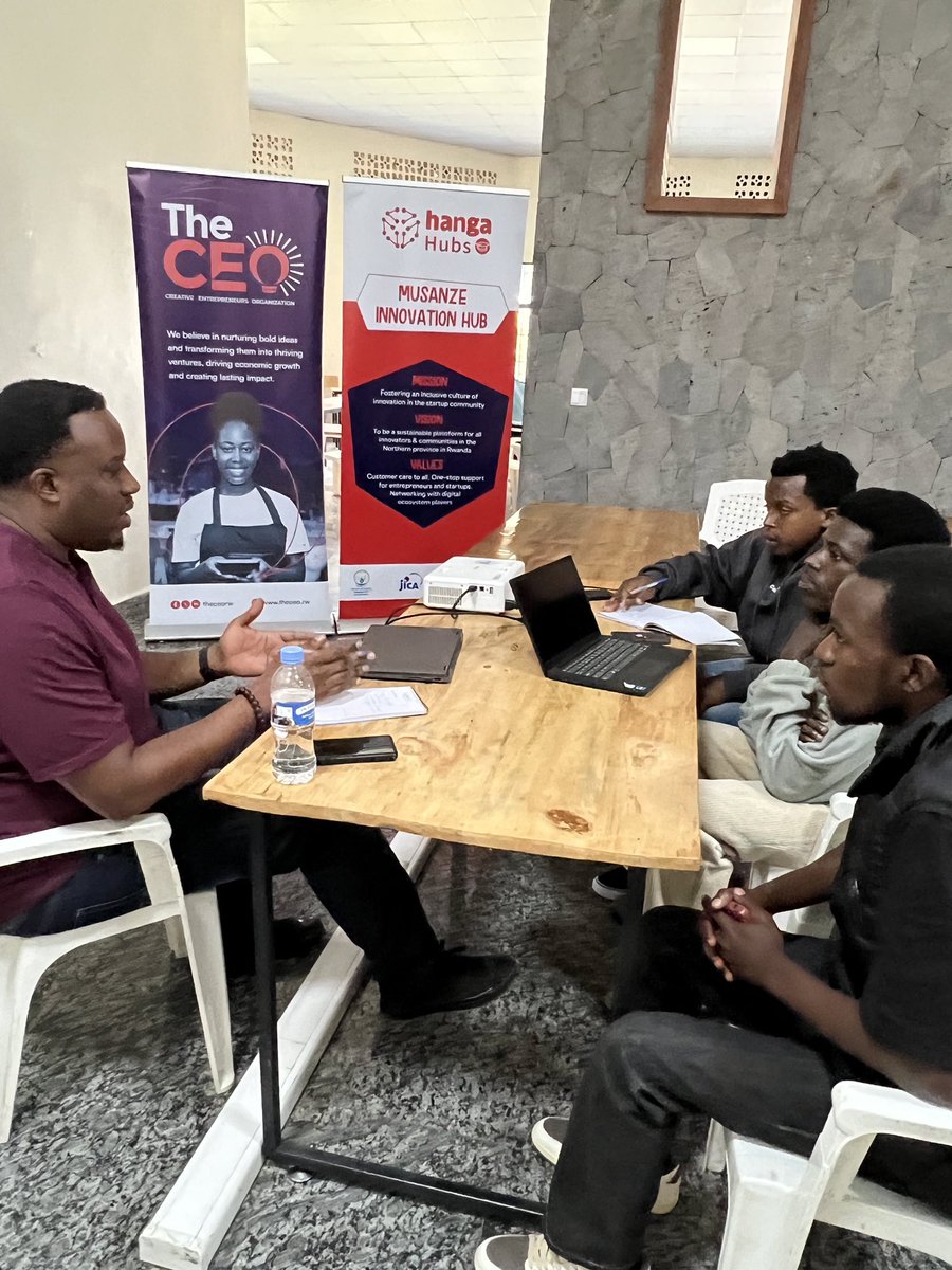 Theceorw's tweet photo. Great energy today at the  @HubMusanze .The  tech entrepreneurs had insightful one-on-one sessions with our experts. Focusing on both software &amp; hardware solutions.
@JicainRwanda @RISARwanda @HangaHubs https://t.co/DfkTVrCRrc