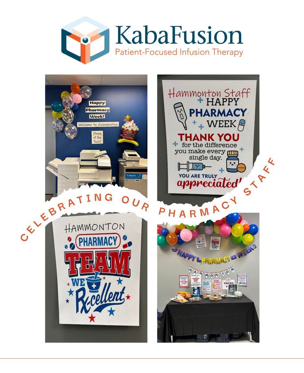 KabaFusion's tweet photo. This week, our Hammonton branch is honoring our pharmacy team with thoughtful messages throughout the office. At KabaFusion, our success is attributed to our committed staff, which includes many skilled Pharmacists and Pharmacy Technicians. https://t.co/khXy4zfcLo