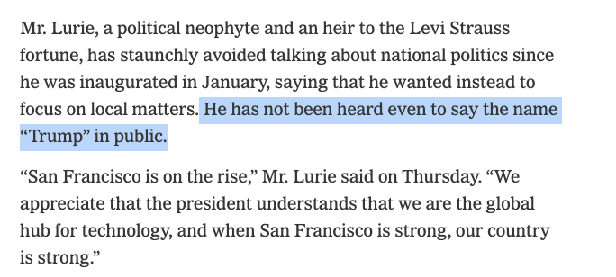 it's remarkable how disciplined lurie is about not talking about national politics unless forced to and literally not saying the word "Trump"