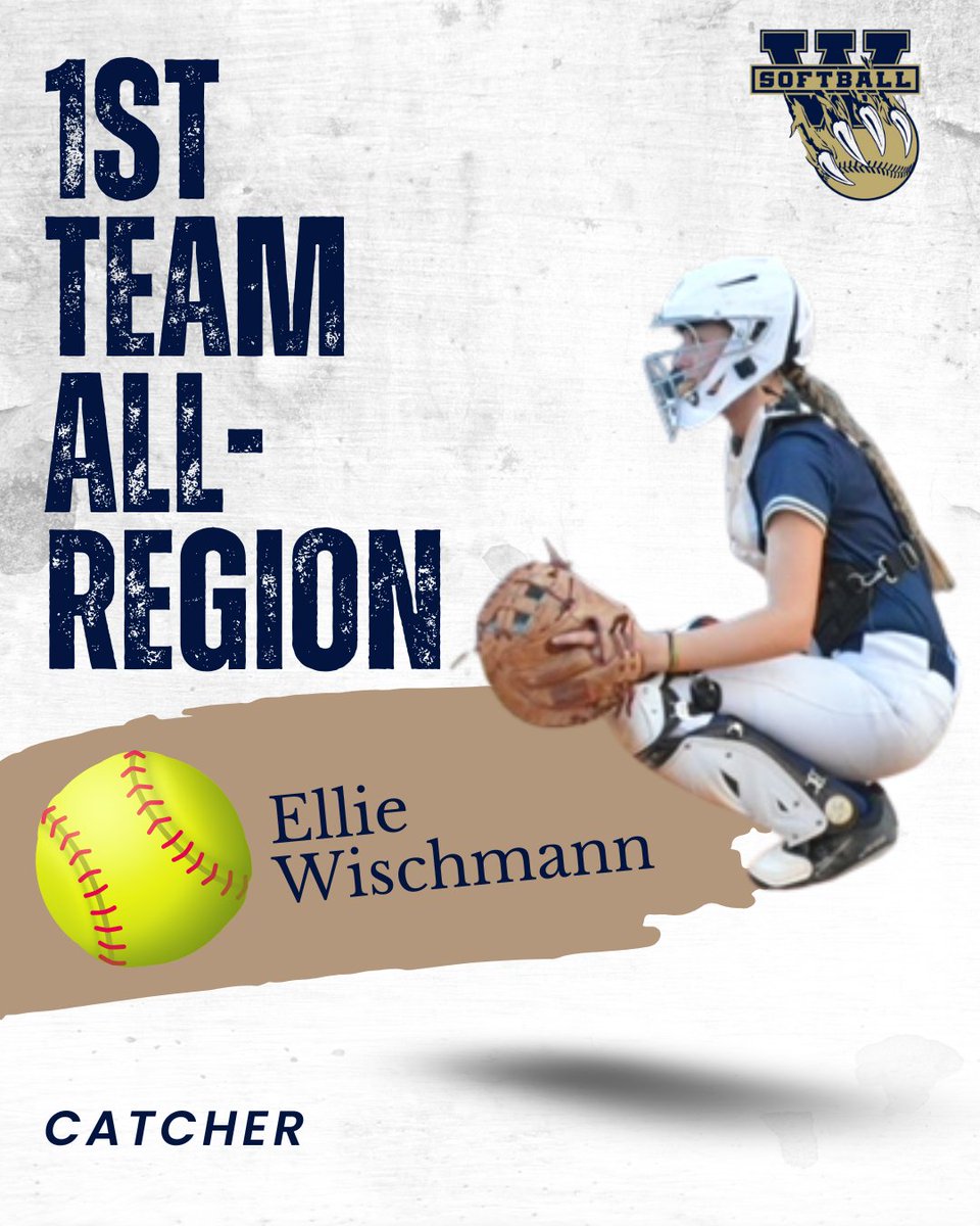 Congrats to catcher, Ellie Wischmann, for being selected for 1st Team All-Region! 🥎🥎🥎 <a href="/EllieWisch2029/">Ellie Wischmann</a>