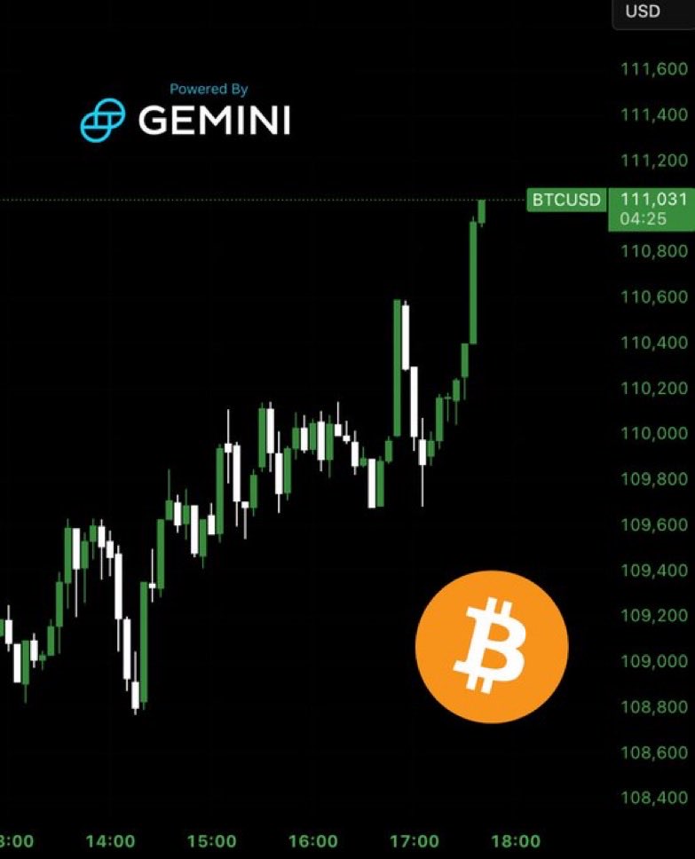 🟠BTC-ARCHIVE: Il Bitcoin raggiunge il valore di 111.000 dollari