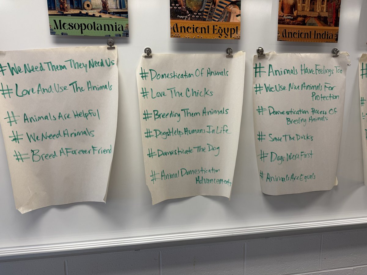 Ambassadors did a great job summarizing our leaning today using hashtags # all about the Domestication of Animals for Early Humans! <a href="/MMS_principals/">MMS principals</a>
