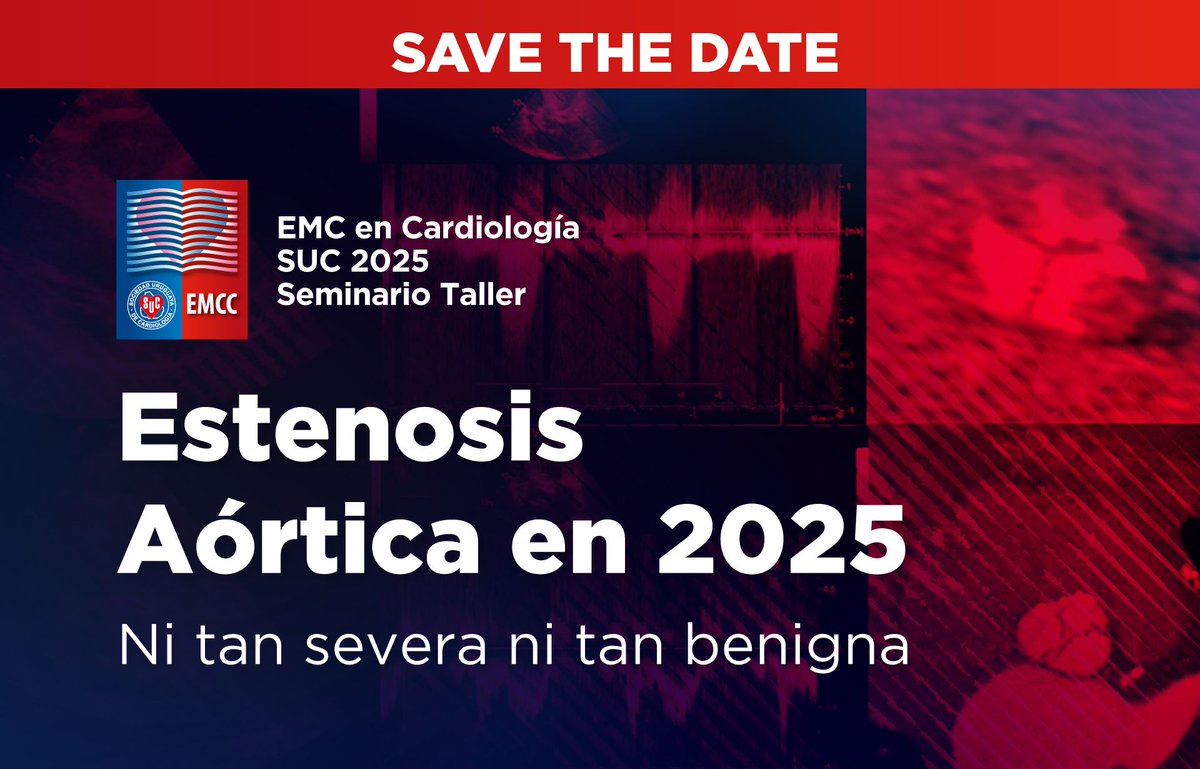 🔴SAVE THE DATE - EMCC 2025 - Estenosis Aórtica en 2025. Ni tan severa ni tan benigna 📅 Sábado 8 de noviembre, 8:30 h. PRESENCIAL &amp; ONLINE📍NH MONTEVIDEO COLUMBIA, Sala Misiones 👉 Inscripciones y más información aquí: buff.ly/vQaNjtH
