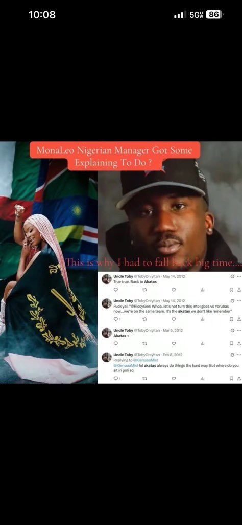 WeAreNotDaSame1's tweet photo. #monaleo #FBA #Soulaan #TobyOniyitan

💢These sites have collectively shaped much of the online Black American ecosystem, driving billions of views annually. Yet Immigrant-run gossip sites like @TheShadeRoom @GAFollowers @raphousemedia @Bossip @MediaTakeoutTV @balleralert @lipstickalley, stay fixated on Foundational Black American "degeneracy," amplifying every stereotype & scandal for clicks, yet go radio SILENT on their own melanated immigrant community's issues. 

Case in point Monaleo's Nigerian🇳🇬 manager’s @TobyOniyitan old tweets, recently exposed, dripping with anti-FBA rhetoric, racist slurs, & tired tropes disrespecting Black Americans specifically. Not a peep from these sites. This selective outrage fuels distrust, showing a clear tilt in their reporting. FBA voices deserve fair coverage, not scapegoating. Time for these platforms to own their bias & amplify truth, even if its their own melanated immigrant people.

Has anybody seen these sites cover this blatant Anti Black American xenophobia and disrespect ⁉️⁉️⁉️