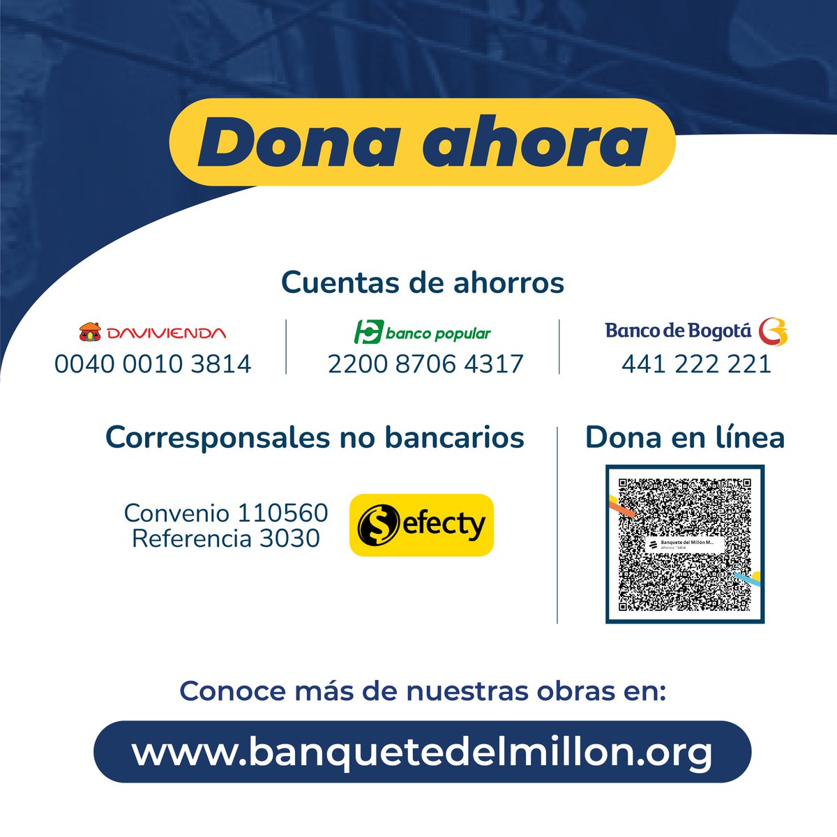 Donar sí trae beneficios y transforma vidas: recibes certificación para deducciones tributarias, fortaleces tu RSE y haces posibles viviendas en Paratebueno y Medina. Súmate al #BanqueteDelMillón65 y aporta hoy 👉 banquetedelmillon.org