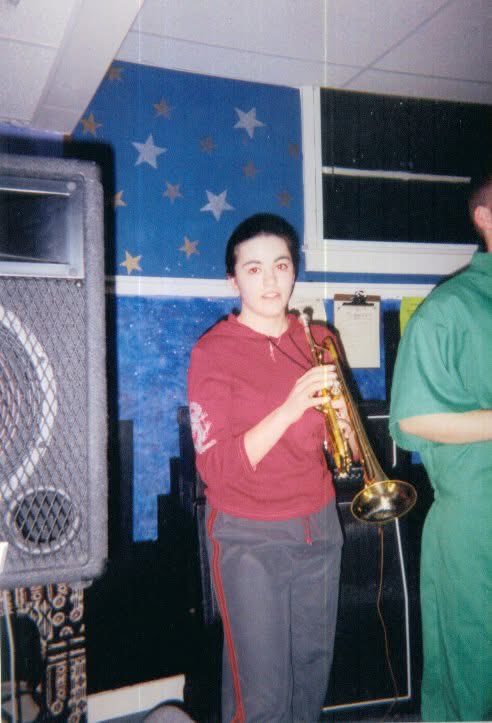 Jessica — the original Skarmy of Darkness trumpet queen — holding it down at the Monson Teen Center. 2000.

#SkarmyOfDarkness #Ska #MonsonMA #BandHistory #Throwback #2000Vibes #HornSectionStrong
