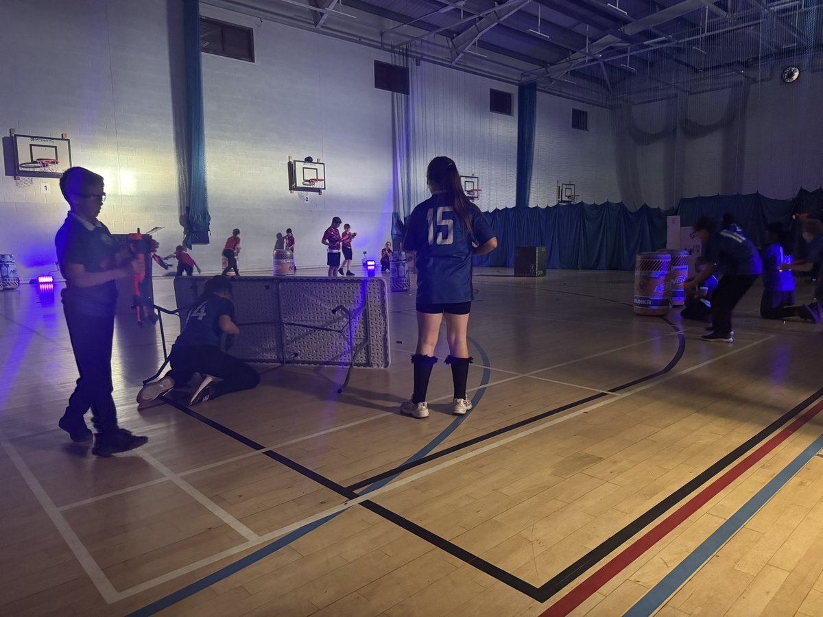 tamesidessp's tweet image. Well- we delivered our first #nerffest this evening and wow was it good! @MarkStorie6 and Astley Sports village turned into a battle arena ready for our 6 teams. It was high intensity and fun! Even our teachers got involved 😀