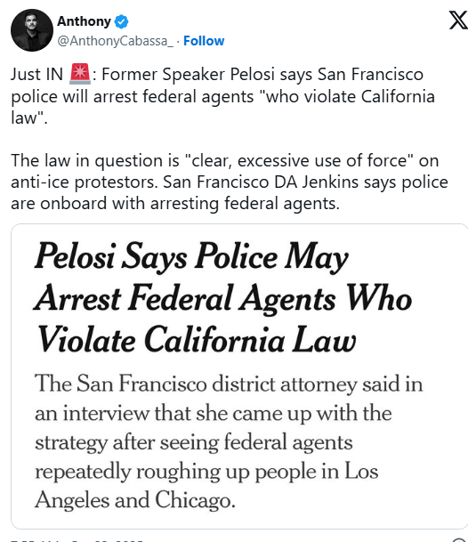 RYboating's tweet image. Nancy Pelosi Just Made a Serious Threat Against ICE Agents
First of all Nancy, illegals are NOT 'law-abiding residents'! 😉
Second, arresting ICE agents would be a very bad idea!
Third, WTP overwhelmingly support the deportation of illegals!
You are on the losing end of this…