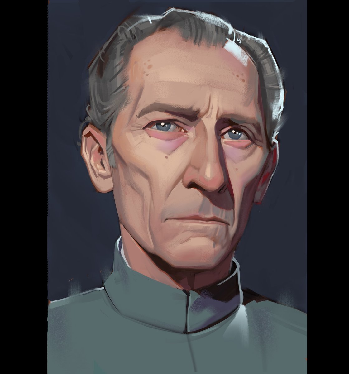 saqomolo's tweet image. Portrait painting! #portraitpainting #painting #brushwork #colorstudy #rendering #sketches #doodles #art #illustration #gottogetbetter #villian #starwars #disney