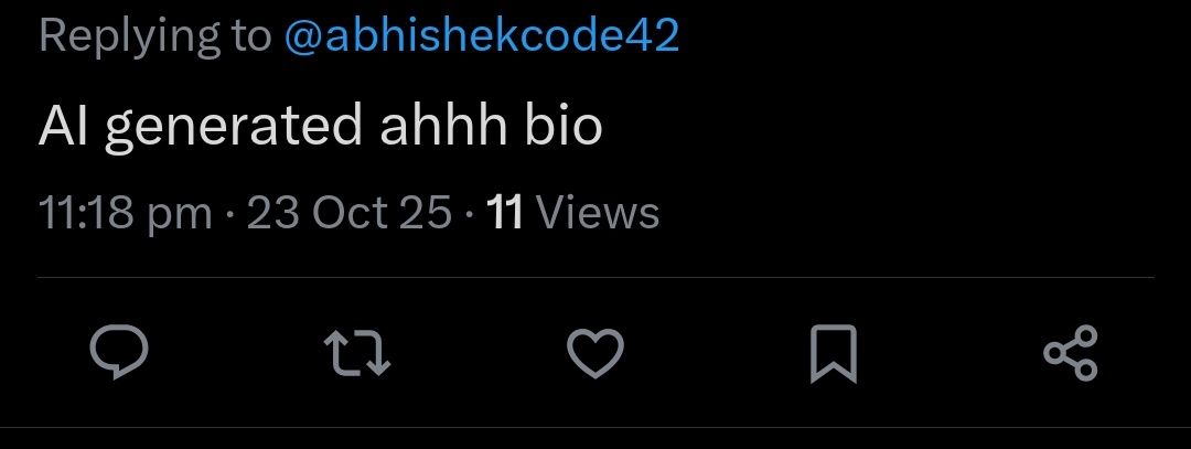 abhishekcode42's tweet image. Bio so good, people refuse to believe it&apos;s original thought