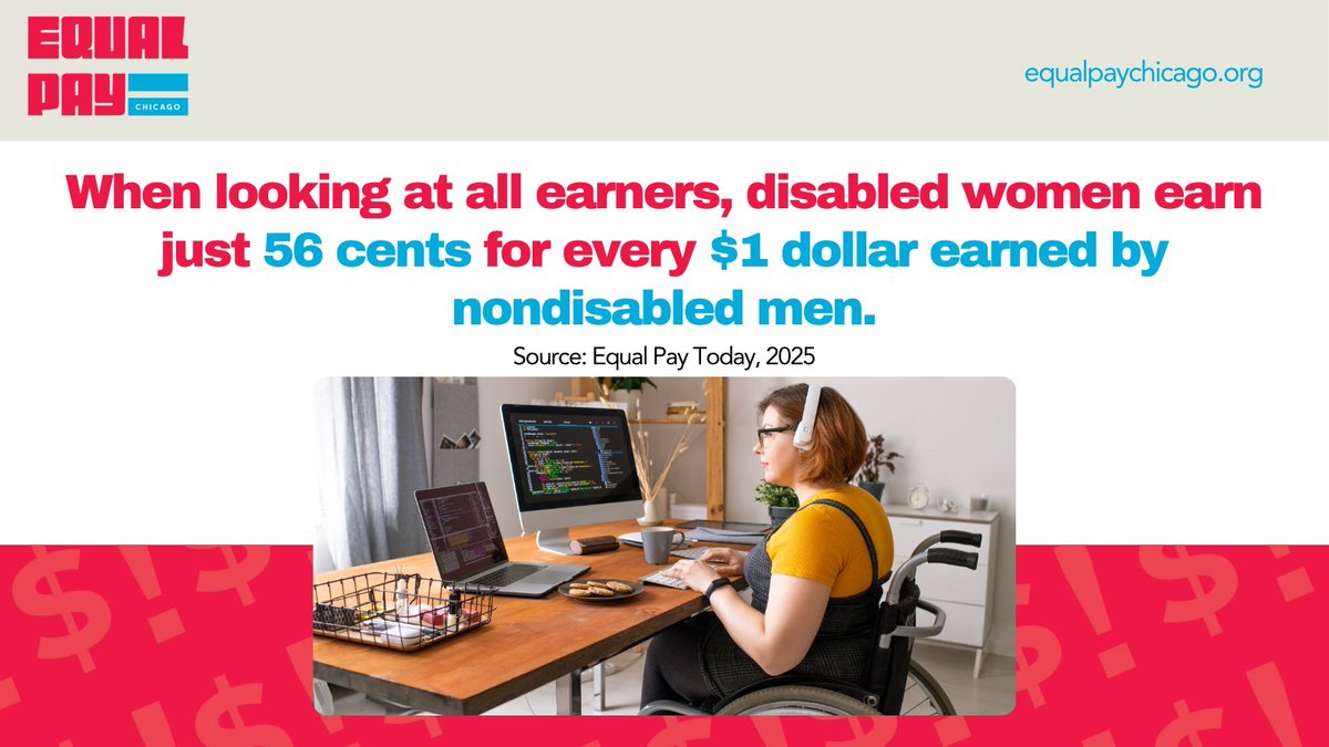 Today is #DisabledWomensEqualPayDay — a crucial moment to spotlight the vast #WageGap disabled women face in the U.S. Disabled women working full-time, part-time, year-round are paid just 56¢ for every $1 dollar paid to nondisabled men.  Join the social media storm right now!
