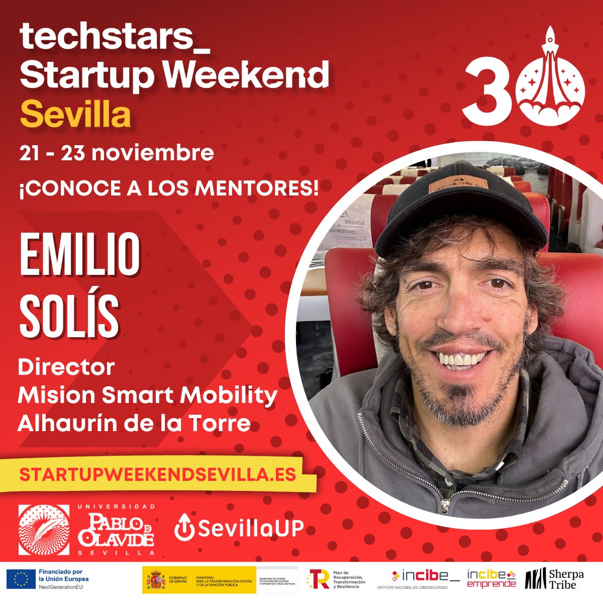 #DreamTeamSW
Emilio Solís. Movilidad inteligente, equipos ágiles y propósito: el futuro se diseña en movimiento.
🚗 Director de Misión Smart Mobility.
#SmartMobility #Innovación #Agile #givefirst #SevillaUP

💥 ¿Quieres vivir la experiencia?
Participa 👉 startupweekendsevilla.es
