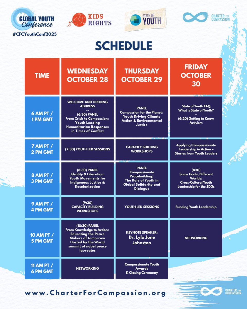 ACWAYProject's tweet image. 🌟 Passionate about social justice, climate, peace, or human rights? @TheCharter Global Youth Conference is for YOU.

🔗 Register here! events.ringcentral.com/events/cfc-glo… 

#CFCYouthConf2025 #YouthAdvocacy #ChangemakersUnite