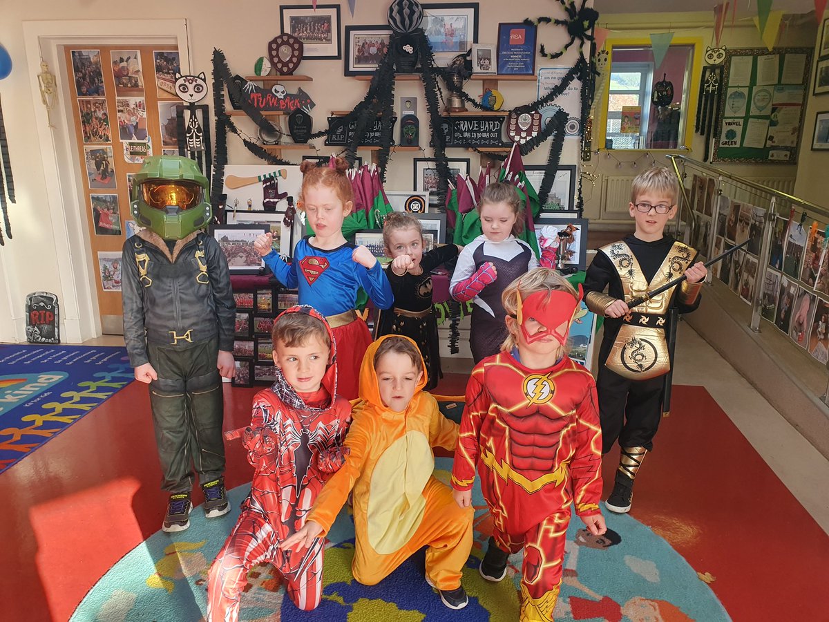 kilbehennyns's tweet photo. Here are more creative costumes! Clowns under arrest by our Army man, Zombies and Devils taking over #KBNS, Superheroes and Pokémon protecting our school and Zombie Cheerleaders keeping the positivity alive! ☠️🎃👻 #Halloween2025 #HappyHalloween https://t.co/3bakO58pwy