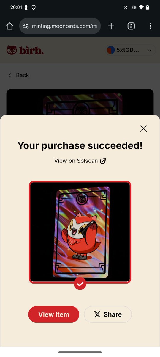 Cosm0_Web3's tweet image. Si tenéis el Solana Seeker @solanamobile podéis mintear desde aquí este NFT

Cuesta unos céntimos y tiene toda la pinta de que puede servir para recibir una allocation del token que @moonbirds estaba planeando sacar en Solana

Yo ya tengo el mío. Lo que den bienvenido sea 👍