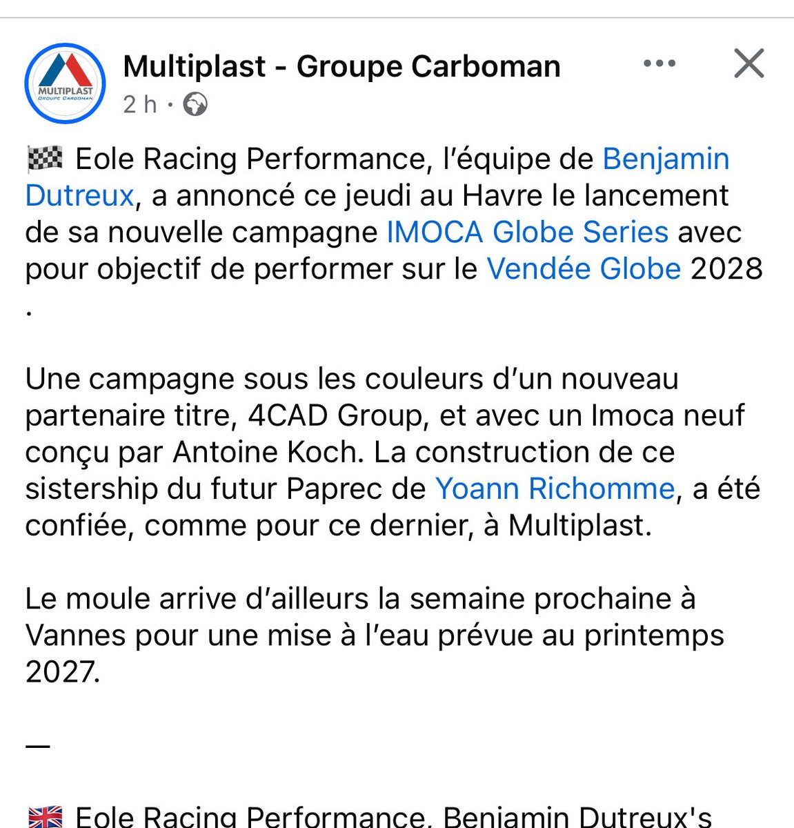 broynette's tweet image. Nouveau bateau pour @BDutreux ! 
Cc @skol33