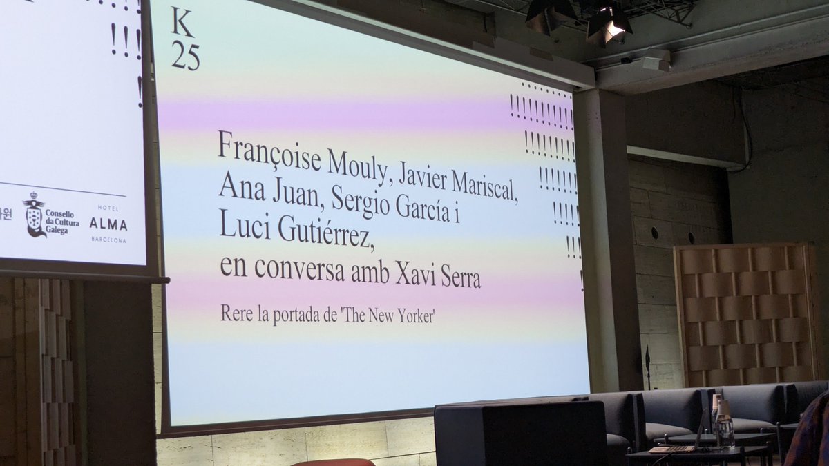 Com que això sembla el <a href="/COMIC_bcn/">COMIC BARCELONA</a> , passem ràpidament (quin estrès!)  a escoltar Mouly, Mariscal, Ana Juan, Sergio García i Luci Gutiérrez parlant de les portades del New Yorker. Amb Xavi Serra <a href="/twilightkid/">Xavi Serra</a>  i Ware, Spiegelman I Burns que tampoc s'ho perden.