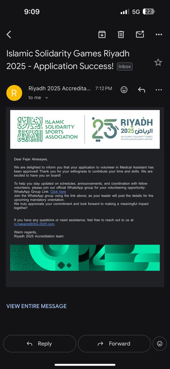 fejer03's tweet image. Excited to join the 6th islamic solidarity games as a medical assistant! 💚
Can’t wait for this amazing event and meeting athletes from all around the world!